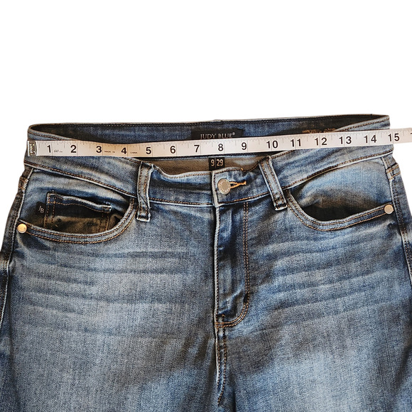 Judy Blue size 9/29 Slim Fit Tapered Leg, mid rise with 29.5" inseam - Picture 7 of 10